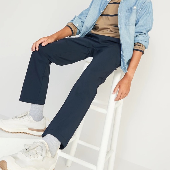 Old Navy Straight Built-In Flex Tech School Uniform Pants for Boys - Picture 2 of 5